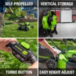 Greenworks 20-In 48 V Brushless Lithium-Ion Push Cordless Electric Lawn Mower with Batteries and Dual Charger 2532302 - Image 4