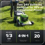 Greenworks 20-In 48 V Brushless Lithium-Ion Push Cordless Electric Lawn Mower with Batteries and Dual Charger 2532302 - Image 3