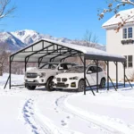 DSNAPE 20 X 20 Ft Metal Carport, Heavy Duty Car Shelter With Reinforced Steel Braces & Galvanized Steel Roof & Frame