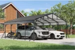 DSNAPE 20 X 20 Ft Metal Carport, Heavy Duty Car Shelter With Reinforced Steel Braces & Galvanized Steel Roof & Frame - Image 7