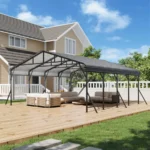 DSNAPE 20 X 20 Ft Metal Carport, Heavy Duty Car Shelter With Reinforced Steel Braces & Galvanized Steel Roof & Frame - Image 5