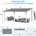 AECOJOY Aluminum Pergola with Canopy - Image 6