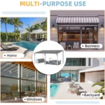 AECOJOY Aluminum Pergola with Canopy - Image 4