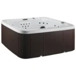 Lifesmart Spas LS600DX 7-Person Square Hot Tub with Cabinet with 65-Jets in Arctic White Espresso Roto