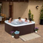 Lifesmart Spas LS600DX 7-Person Square Hot Tub with Cabinet with 65-Jets in Arctic White Espresso Roto - Image 11