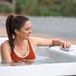 Lifesmart Spas LS600DX 7-Person Square Hot Tub with Cabinet with 65-Jets in Arctic White Espresso Roto - Image 4