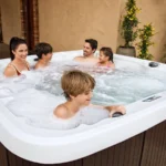 Lifesmart Spas LS600DX 7-Person Square Hot Tub with Cabinet with 65-Jets in Arctic White Espresso Roto - Image 9