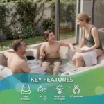 Lifesmart Spas LS100DX 4-Person Square Hot Tub with Waterfall with 20-Jets Roto - Image 8