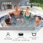 INTEX Purespa Greystone Deluxe Spa Set 170 Bubble Jet Hot Tub With Cover - Image 6