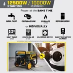 Champion Power Equipment 12000w Elec Start Tri Fuel Portable Generator co Shield 201161 - Image 5