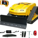 MHY55 Compact Remote-Controlled Tracked Mower — Powered by a 9 HP Loncin gasoline engine, featuring a 550mm mowing width and a remote-controlled