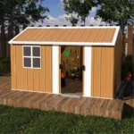 Walton 12X8 FT Heavy-Duty Storage Shed With Windows, Lockable Door & Ventilation - Weatherproof Outdoor Garden Shed For Backyard, Lawn, And Tool Organ - Image 3