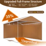 Walton 12X8 FT Heavy-Duty Storage Shed With Windows, Lockable Door & Ventilation - Weatherproof Outdoor Garden Shed For Backyard, Lawn, And Tool Organ - Image 7