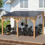 AECOJOY Patio Wood Lean To Hardtop Pergolas - Image 3