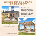 AECOJOY Patio Wood Lean To Hardtop Pergolas - Image 4