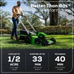 Greenworks 80V 21" Self-Propelled Cordless Lawn Mower Brushless Motor - Image 3