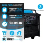 Pulsar 9,500-Watt Super Quiet Dual Fuel Portable Inverter Generator with Remote Start - Image 9