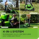 Greenworks 80V 21" Self-Propelled Cordless Lawn Mower Brushless Motor - Image 5