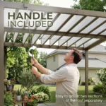 Outsunny 9.5 x 10 ft Louvered Pergola with Adjustable PC Louvred Roof - Image 3