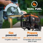 Generac 7500/9400 Watt Open Frame Portable Generator with Electric Start - Image 4