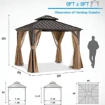 ABCCANOPY Aluminum Patio Gazebo Permanent Hardtop Gazebos - Image 4