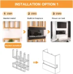 Symple Stuff Kamara 3-Sided Electric Fireplace, Recessed and Wall Mounted Heater Fireplaces - Image 6
