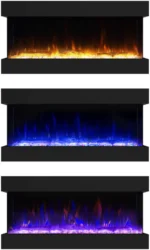 Symple Stuff Kamara 3-Sided Electric Fireplace, Recessed and Wall Mounted Heater Fireplaces - Image 4