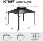 endark 10-FT x IRON Hard-top Gazebos with Mosquito Netting & Privacy Curtains - Image 7