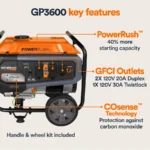 Generac 4500W Starting Watt 3600W Running Watt Gasoline Portable Generator - 49ST - Image 8