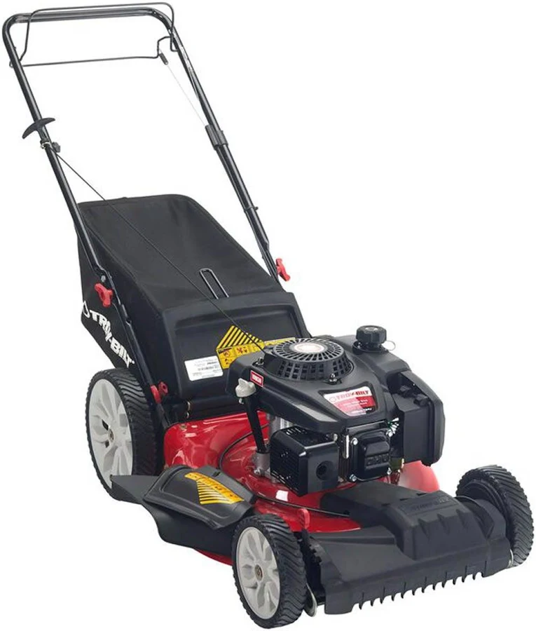 shopping (82) Troy-Bilt XP 21 in. 163cc Briggs and Stratton Readystart Engine Gas FWD Self Propelled Walk Behind Lawn Mower 12AVB2R3766 - Image 1