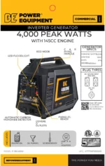 BE Power Equipment BE4000I 4,000 Peak Watts Inverter Generator - Image 7