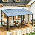 JolyDale 16x12 ft Aluminum Pergola with Polycarbonate Canopy - Image 2